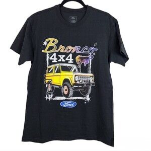 Ford Bronco 4x4 Tee Graphic T Shirt Pullover Top Black Cotton Blend Size L